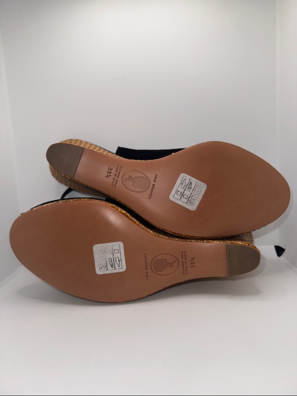 Lulu Guinness Suede Slingback Wedges Open Toe w Bow Women’s EU 39.5 - Picture 12 of 13